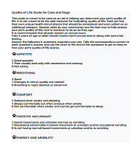 Basic Quality of Life Scale for Cats and Dogs